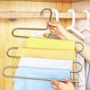 Multifunktionaler magischer S-förmiger mehrschichtiger Hosenständer aus Edelstahl zum Aufhängen von Hosen, Garderobenständer, Schrank-Aufbewahrungsregal, Hosen-Hängeständer, Hosenclip