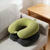 Breathable U Shaped Pillow Soft Foam Particle Filled Cervical Spine Protection Headrest for Office Travel Neck Comfort Support