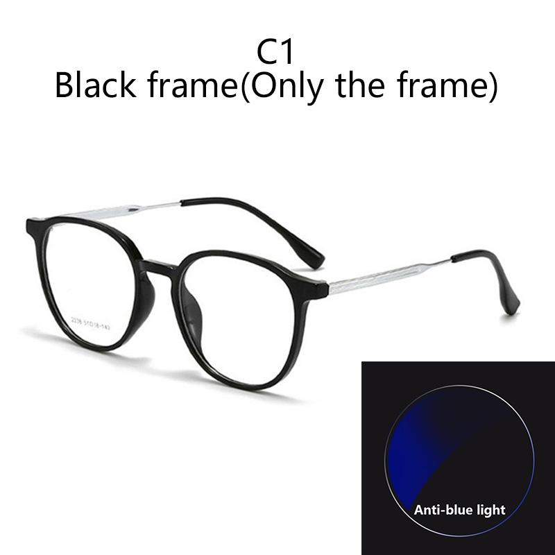 Myopia Prescription Oval Frame Glasses -0.5 to -600  Magnetic Sunglasses Clip Blue Light Blocking Shortsighted