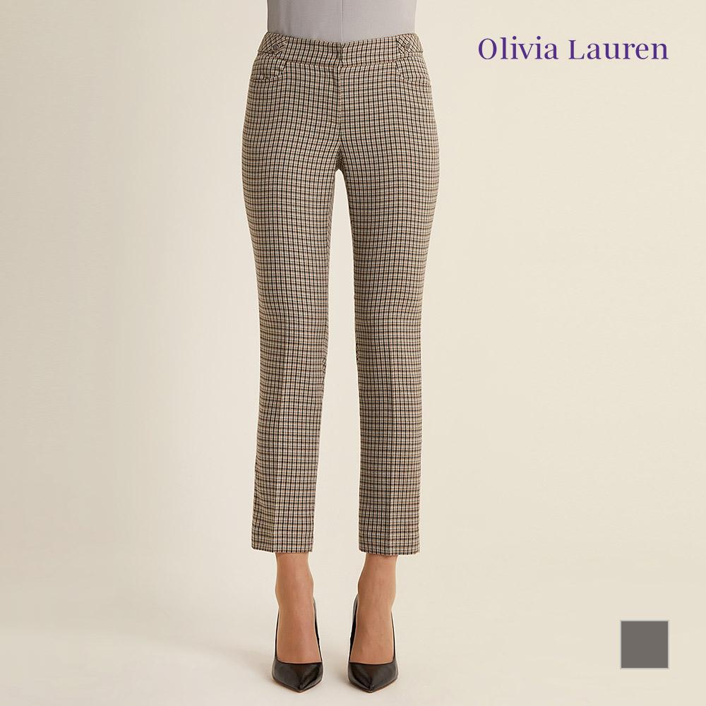 OLIVIALAUREN Straight Fit Check Pants_Vocdlxs1231