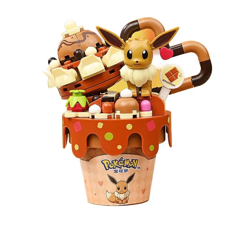 Pokmon Series Building Blocks Pikachu Psyduck Pogaman Cartoon Scene Model Bricks Collection Ornaments Kids Toys Holiday Gifts