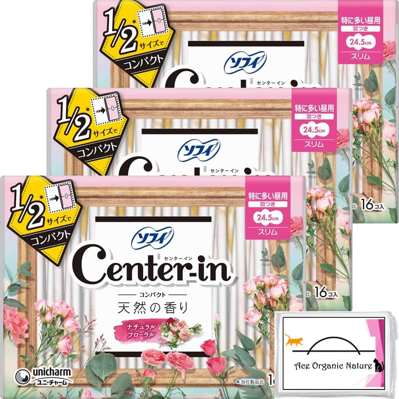 

[Bulk purchase] Sophie center in compact 1/2 natural scent Particularly common during the day natural floral 24.5cm with wings 245 16 pieces x 3
