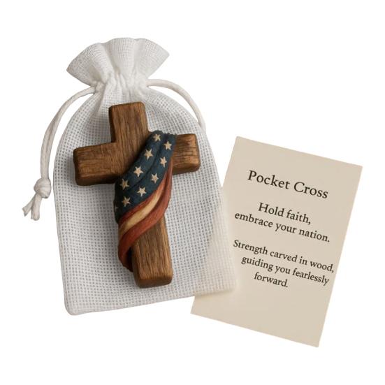 1/2 Stück Glaube Stärke Taschenumarmung mit Inspirationskarte Tragbare Holz Patriotische Glaubensmarke Dekoration Christliche Religiöse Geschenke