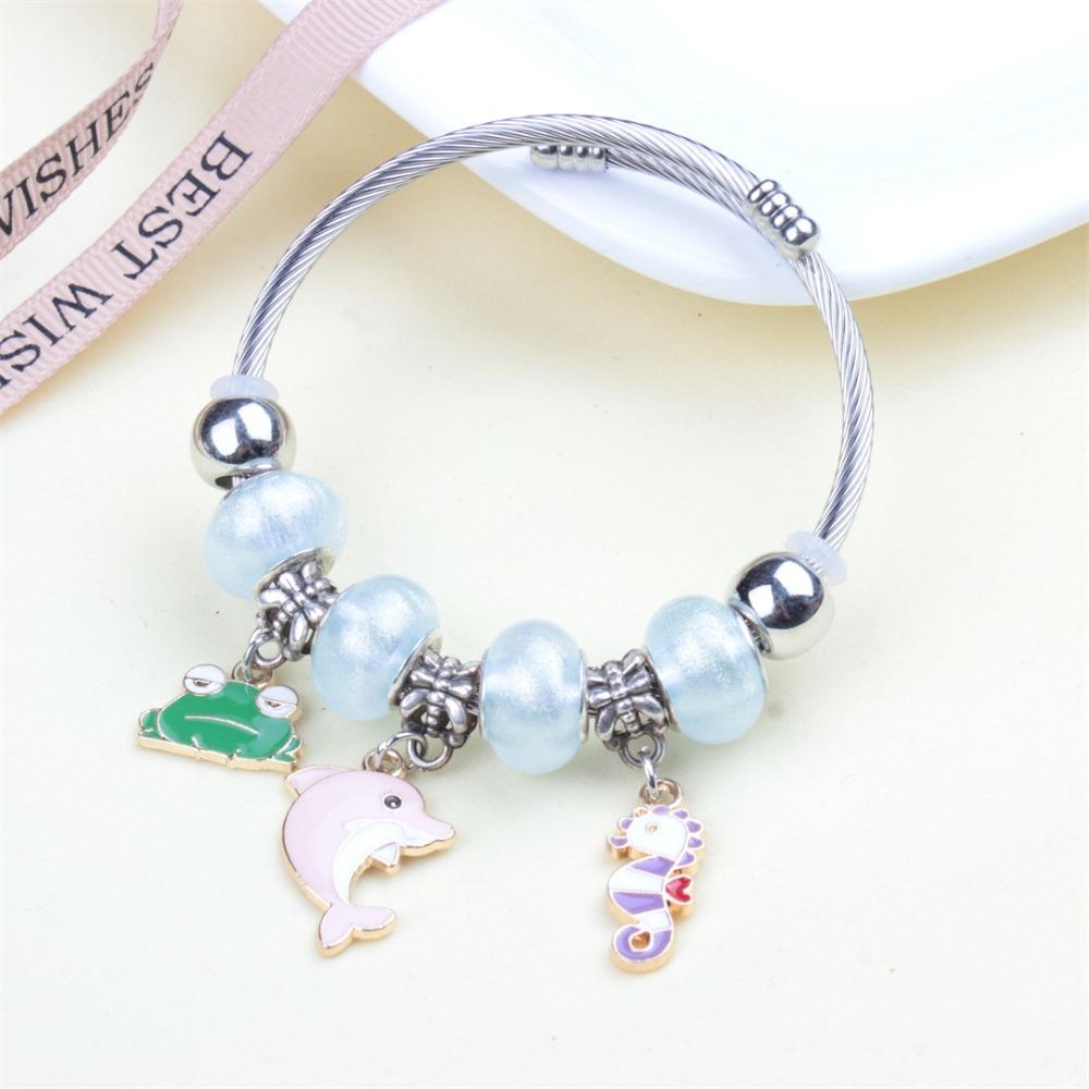 Beaded Bracelet Bangle Multi Element Stainless Steel Copper Alloy Open Spring Snake Bone Chain