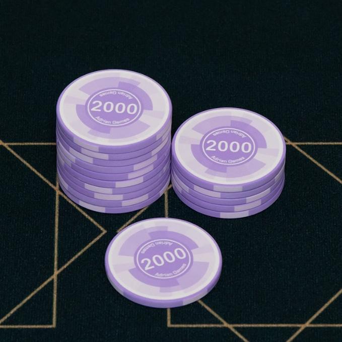 25Pcs 43Mm Ceramic Poker Chips Coin Chess Room Chip Board Game Poker Club Exclusive Texas Hold'Em Chip Storage Box Table Games