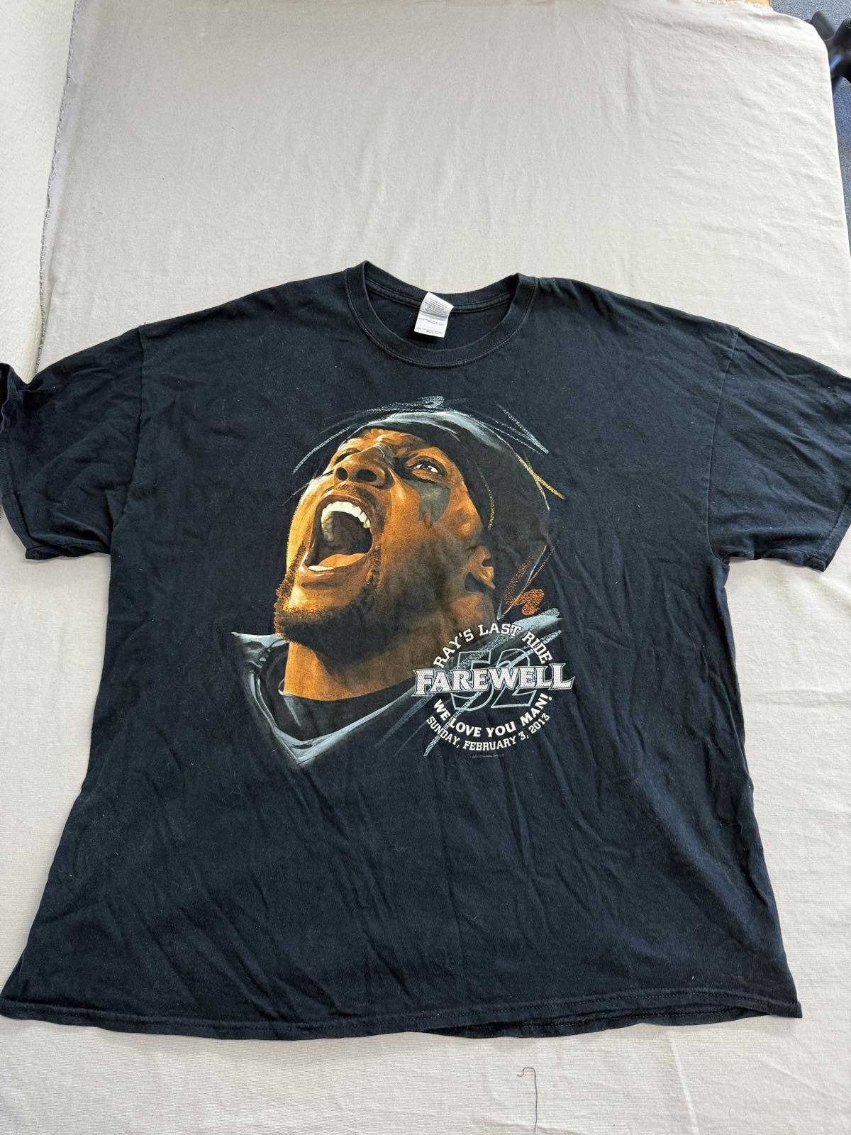 Ray Lewis T-shirt NFL Retirmenet Shirt Celebration 2XL XL