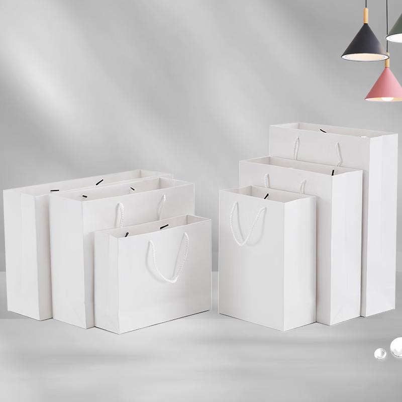Vertical White Kraft Paper Gift & Shopping Bag