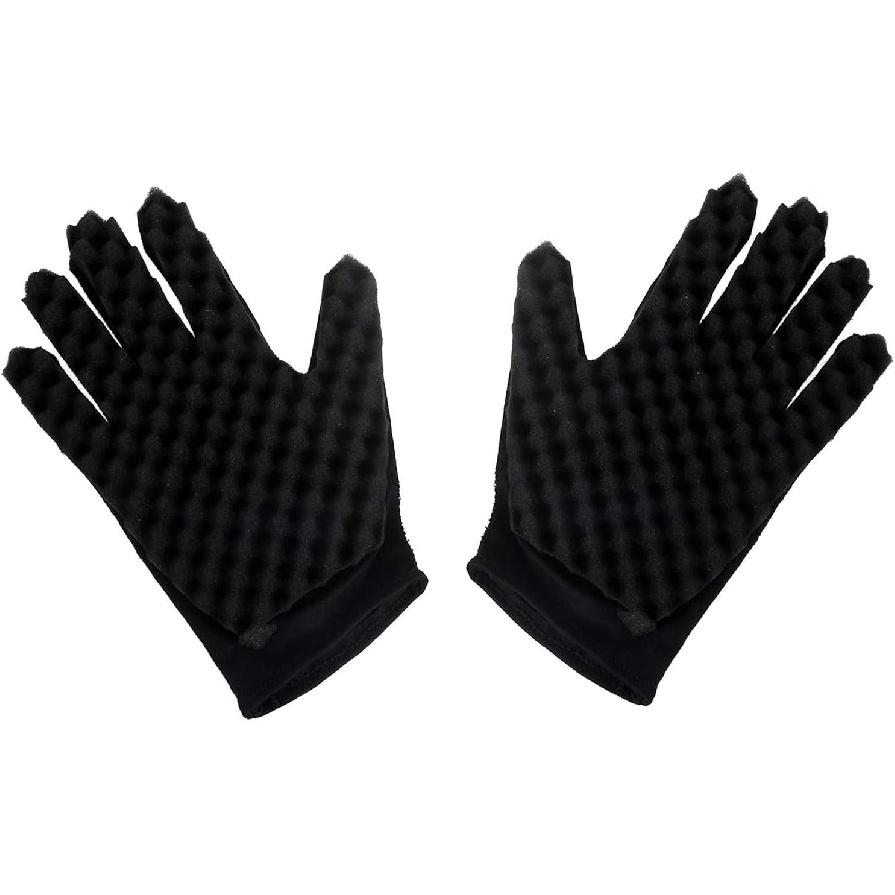 Magic Curly Sponge Gloves, Xafissy 2PCS Hair Curl Sponge Gloves Hair Styling Tool Twist Brush Glove for Curly Hair Styling Care