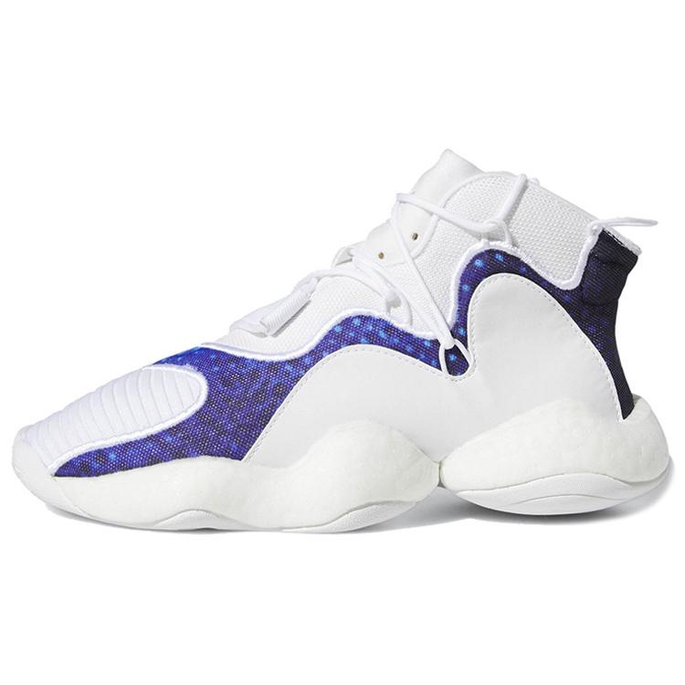 Adidas Originals Crazy BYW J Cushioning High top Children's Basketball Shoes White Blue Teenagers CG6755