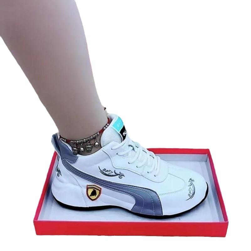 Pantofi sport din piele moale pentru tată, toamna 2025, pentru bărbați și femei, pentru cupluri, pantofi sport din piele, la modă, din piele integrală, versatili, albi