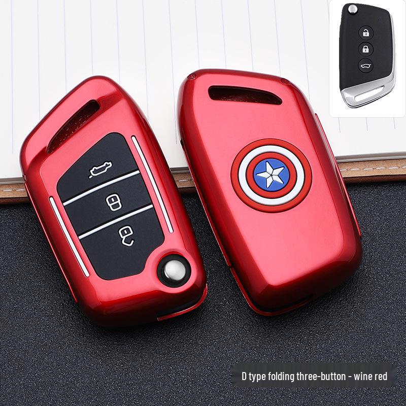 Baojun-Marvel Car Key Pouch: Stylish Buckle Remote Shell & Personalized Decoration