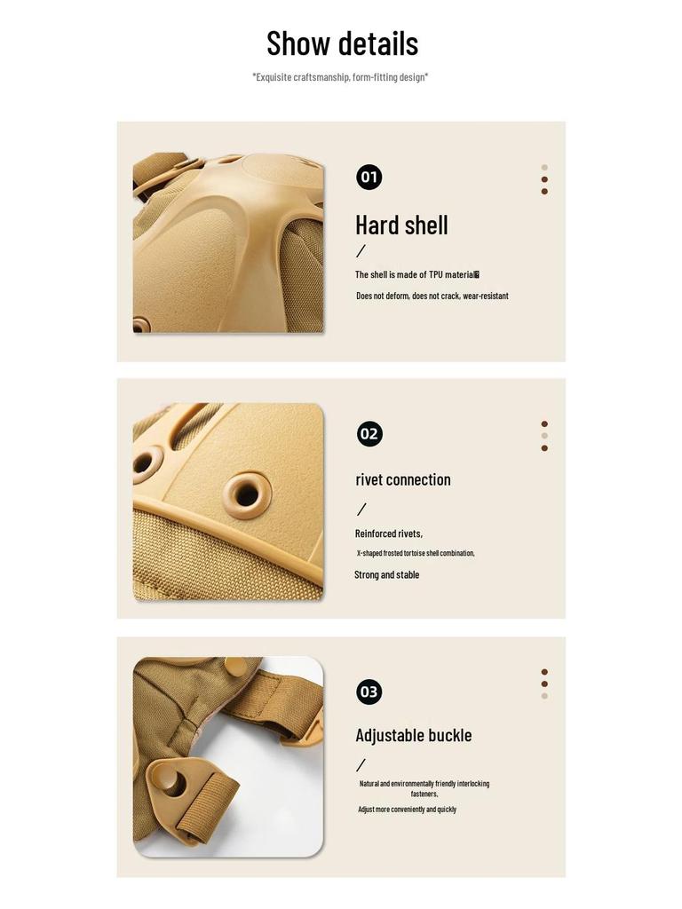 Camouflage Knie- und Ellbogenschoner-Set für taktisches Training, Radfahren und Bergsteigen