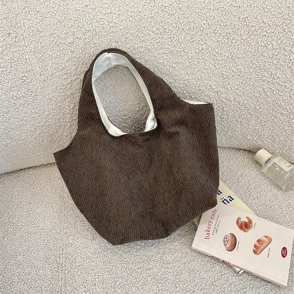

2026 New Floral Print Corduroy Casual Handbag for Women Large Capacity Handheld Bag Bolsas De Mujer
