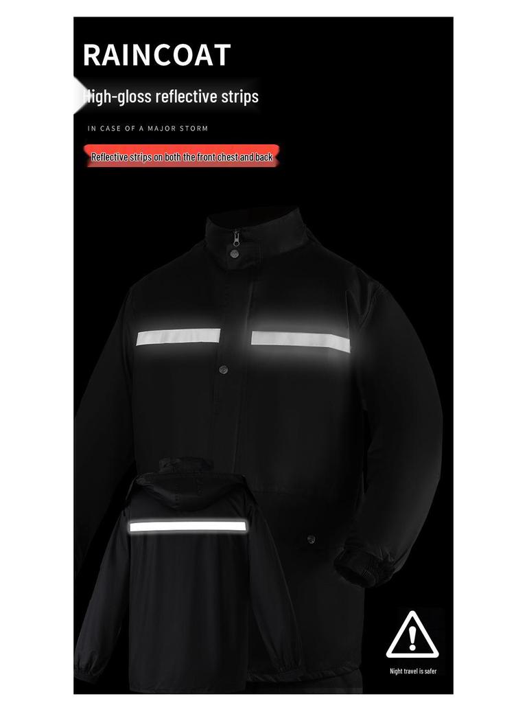 Unisex Full Body Raincoat & Pants Set: Split Style, Reflective, Storm-Proof for Electric Riders