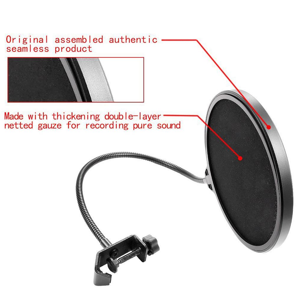 Microphone Filter Cover Dual Layered Mic Windscreen Isolation for Vocal Recording NEW