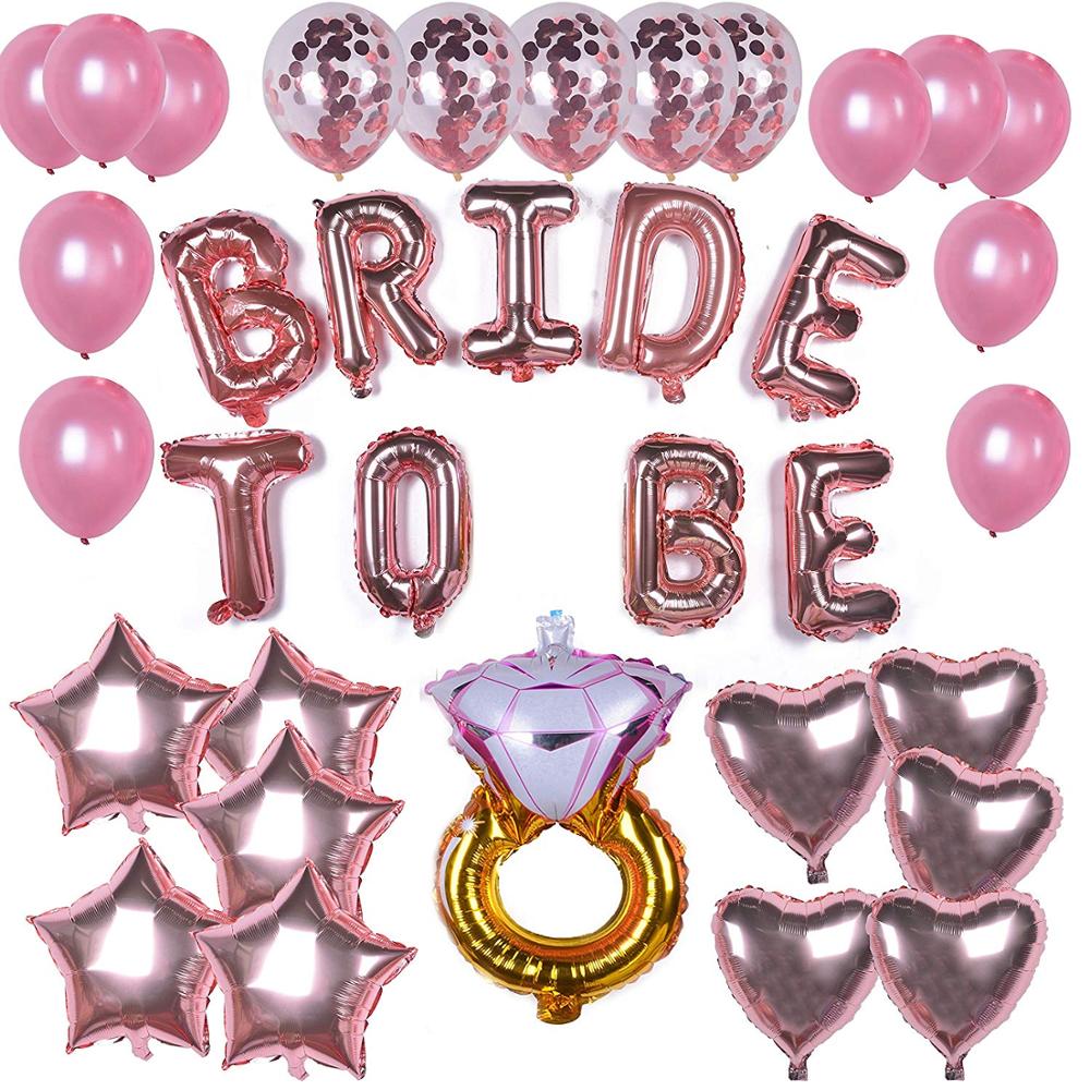 Yangyue Bridal Shower Bachelorette Party Decorations Kit Rose Gold - Include Latex/Foil/Confetti Balloons