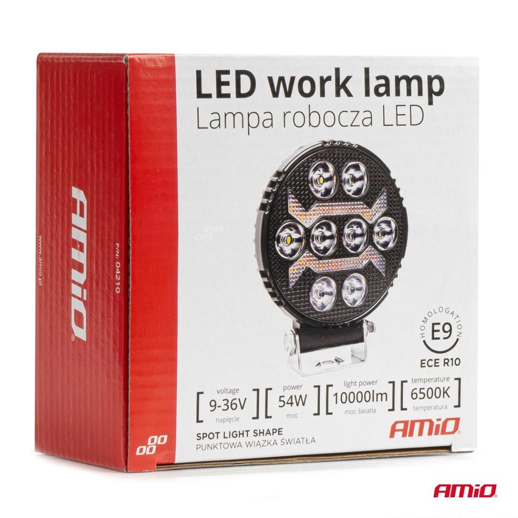 Reflektor LED lampa robocza AWL69 54W 6500K 10000lm 12V 24V AMIO-04210