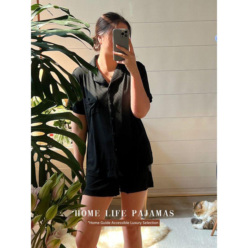 American Original Order Pink Kardashian Sister Jin Same Modal Thread Pajamas Women Summer New Short Sleeve Homewear