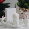 Holiday Snowman Candle Set 2Pcs Soybean Wax Blend Long Burning Festival Fragrances Decorative Storage Designs