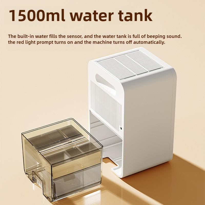 1.5L Smart Dehumidifier - Auto-Defrost & Timer, 2 Modes Portable Dryer with Water Alert, Ultra-Quiet for Home/Office/Dorm