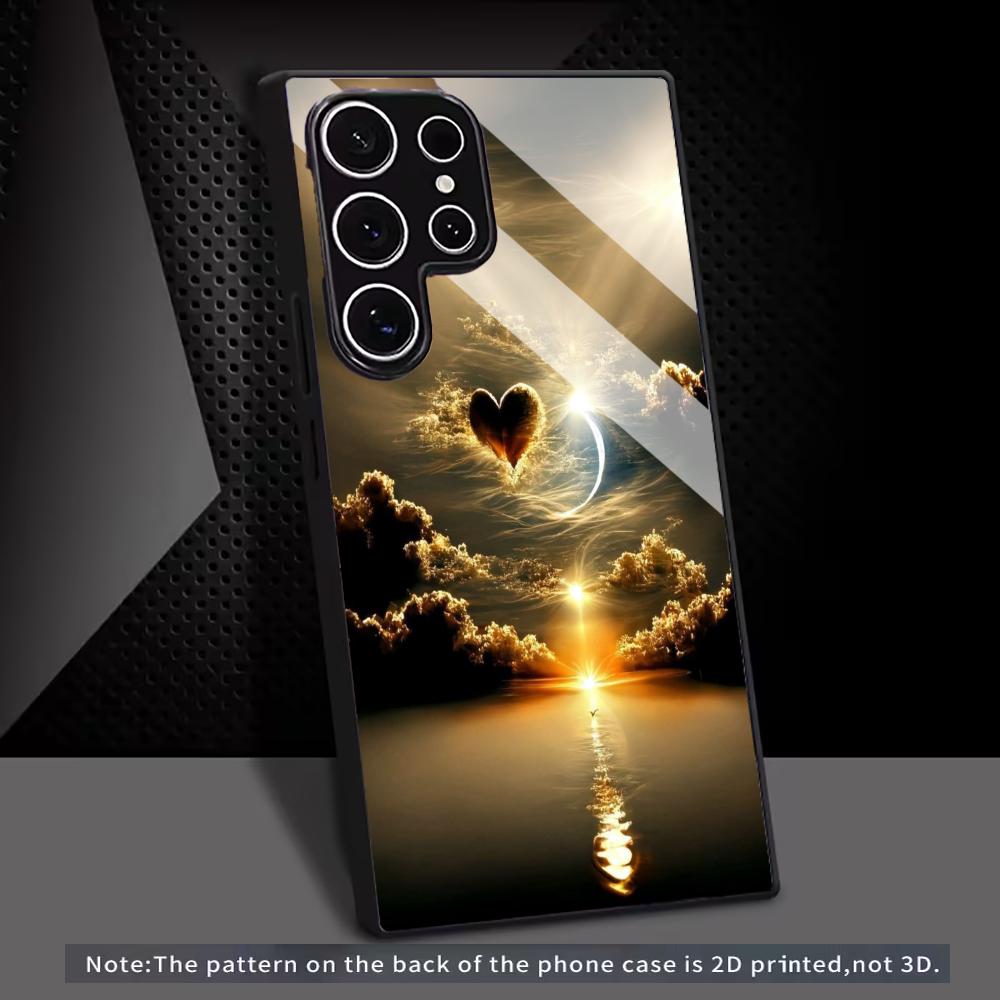 Sunset scenery glass Phone Case For Samsung Galaxy S26 S25 S24 S22 S23 Ultra S21 S20 Plus 5G Non-Slip Full Cover