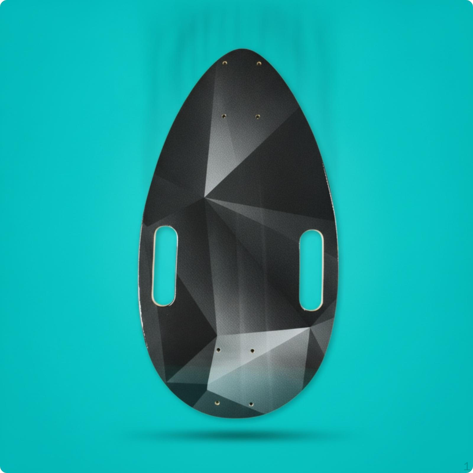 Mini Skateboard Deck PreDrilled Teardrop Carry Cutouts Sports Gear Cubic Black
