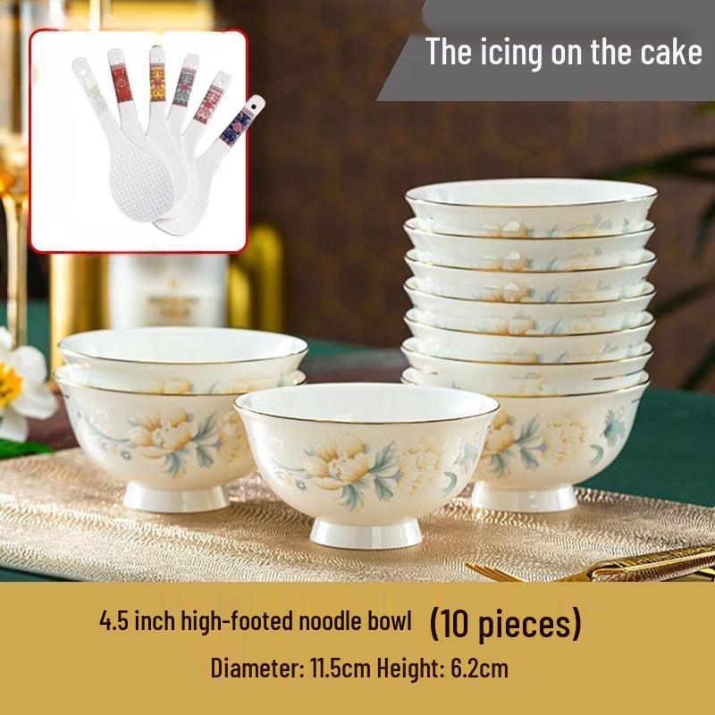 

Decorative Enamel Anti-Scald High-Foot Bowls Set