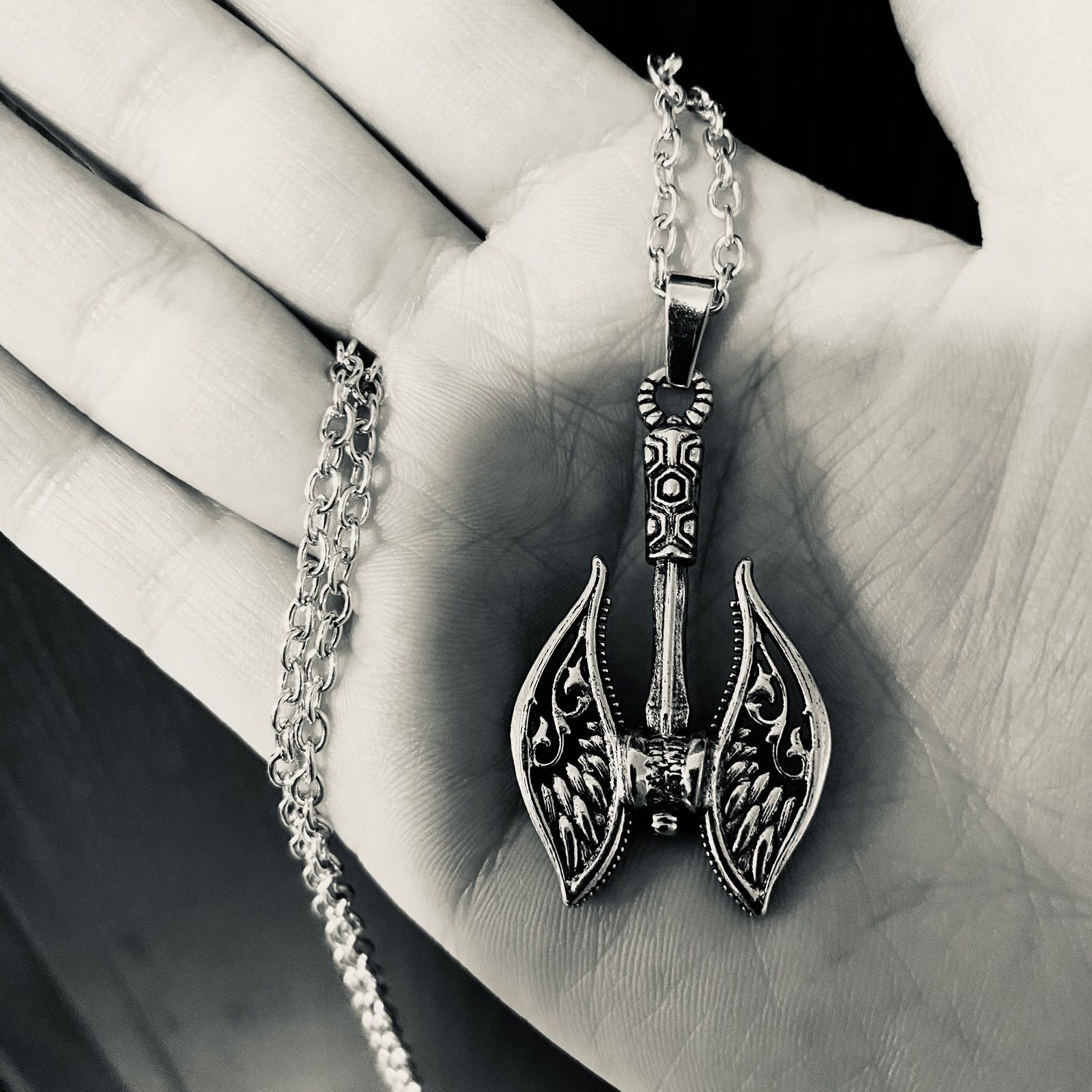 

Подвеска-ожерелье «Боевой топор викинга», Мужское ретро нордическое хип-хоп украшение в подарок Tomahawk Pendant Necklace (Cross Chain)