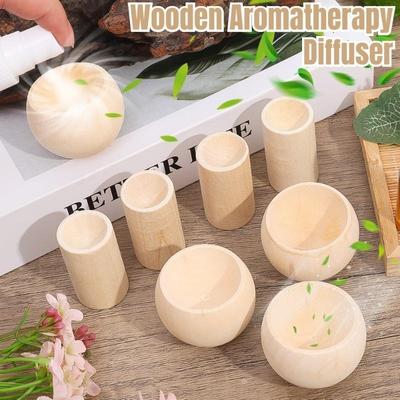 5pcs Simple Wooden Oil Aroma Diffuser Incense Burners Home Fragrance Products Bathroom Decor Accessory Air Purifying Ornament