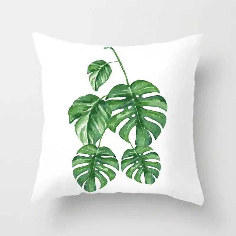 Tropical Plants Cactus Monstera Summer Decorative Throw Pillows Cushion Cover Palm Leaf Green Home Decor Pillowcase