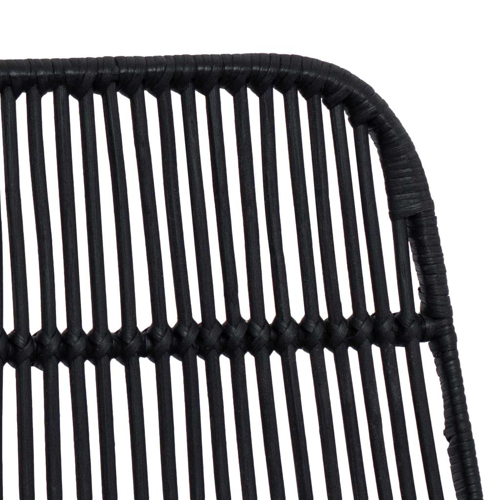 Bar Stools 2 Pcs Black 44 X 54 X 96 Cm Rattan and Steel