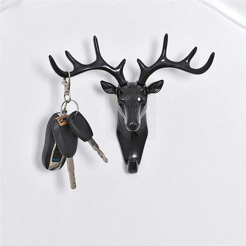 M-Modern-Deer Shape Home Decoration Hook Wall Shelf Wall Hanging Wall Personality Deer Head Wall Key
