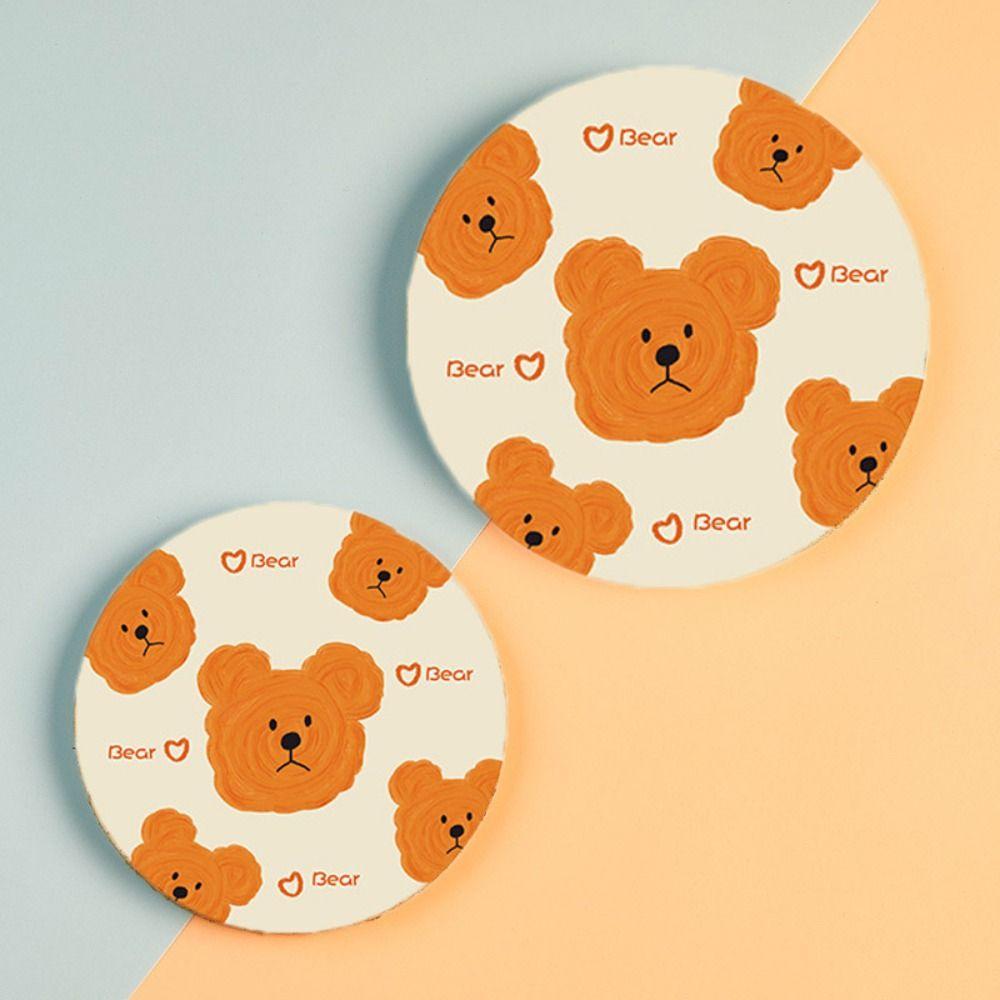 

4PCS Round Rubber Coaster Waterproof Cup Mat Table Pad Placemat Home Decoration 12cm