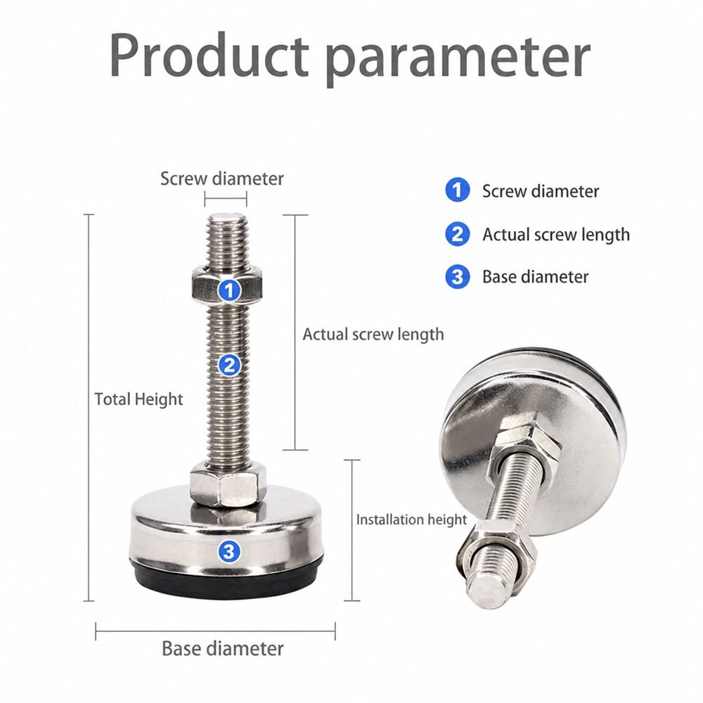 1Pcs 304 Stainless Steel Furniture Leveling Foot Table Leg Leveler  for Office Household Leveling