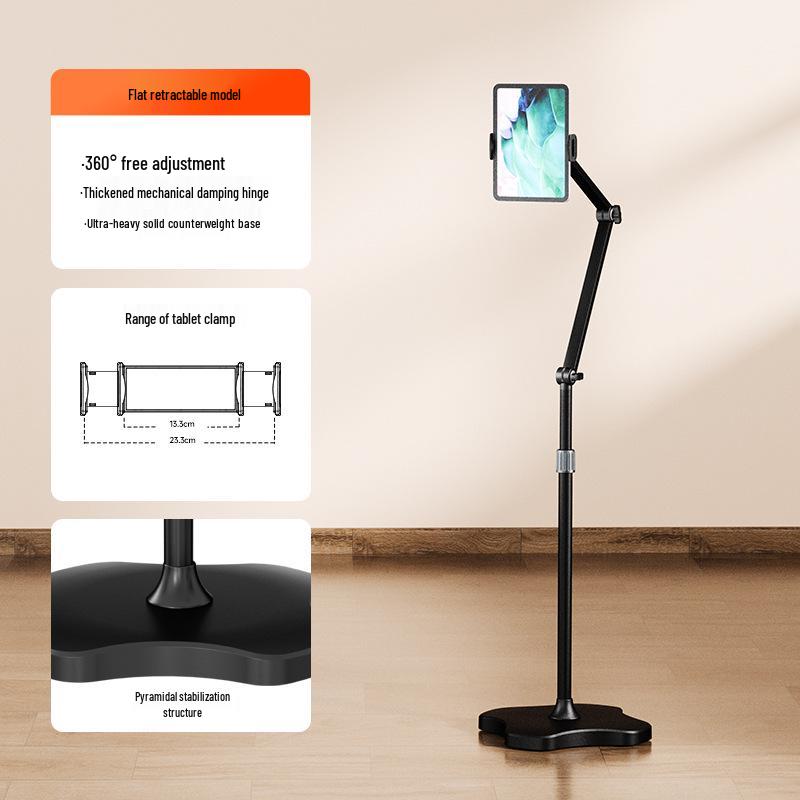 360° Rotating Stand: Floor Mobile Streaming & Overhead Tablet Shooting Support