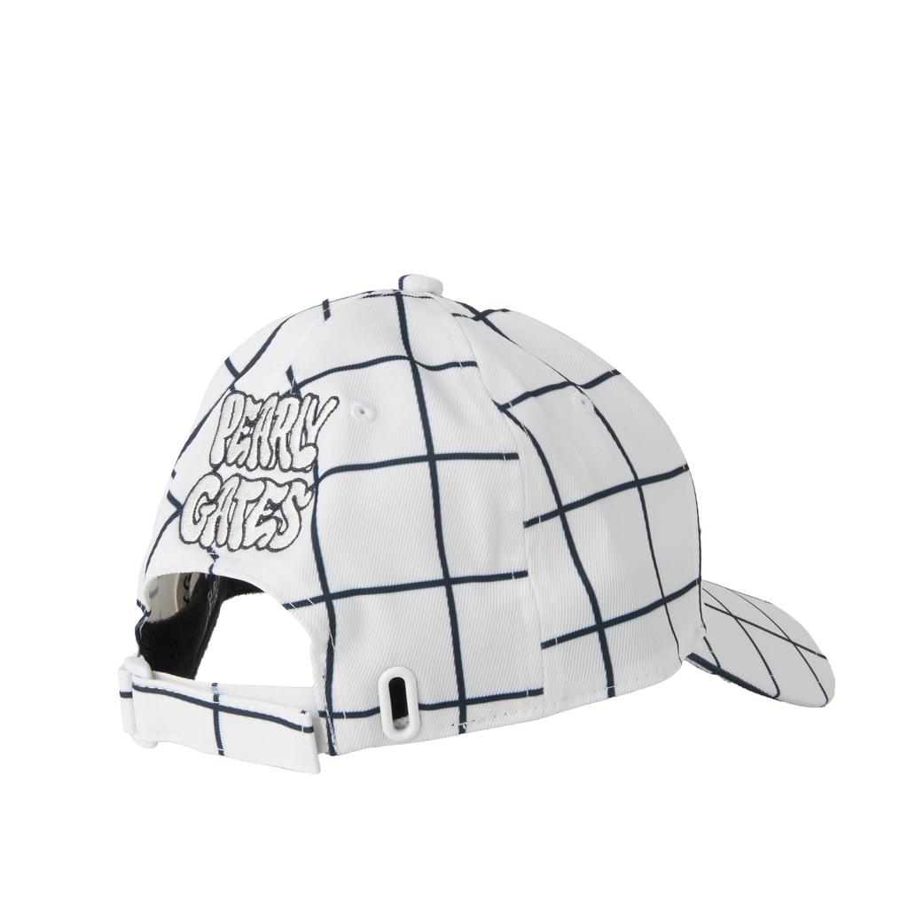 [PEARLY GATES] Unisex Cap (Checkered Pattern, Size Adjustable)  Golf Hat  053-4187505 031White Base FR