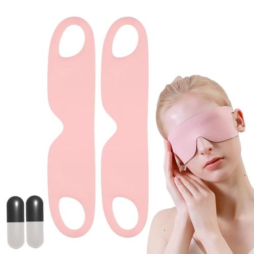 SZBRSKJ Sleeping Eye Mask (2-Pack) - Stylish, 3D Eye Mask for Airplanes, One-Piece Drawstring, Lightweight, Comfortable, No Ear Constriction, Light Bl