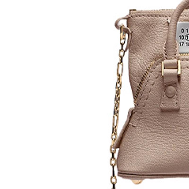Maison Margiela 5AC Adjustable Chain Strap Zipper Closure Goat Leather Shoulder Bag Women Shoulder Bag Pink SB1WG0022P5348T4310