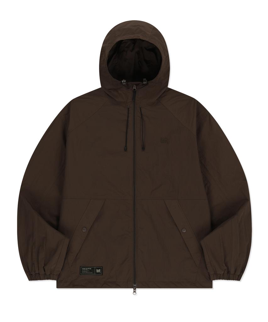 Brownbreath Tag Hoodie Windbreaker - Dark Brown