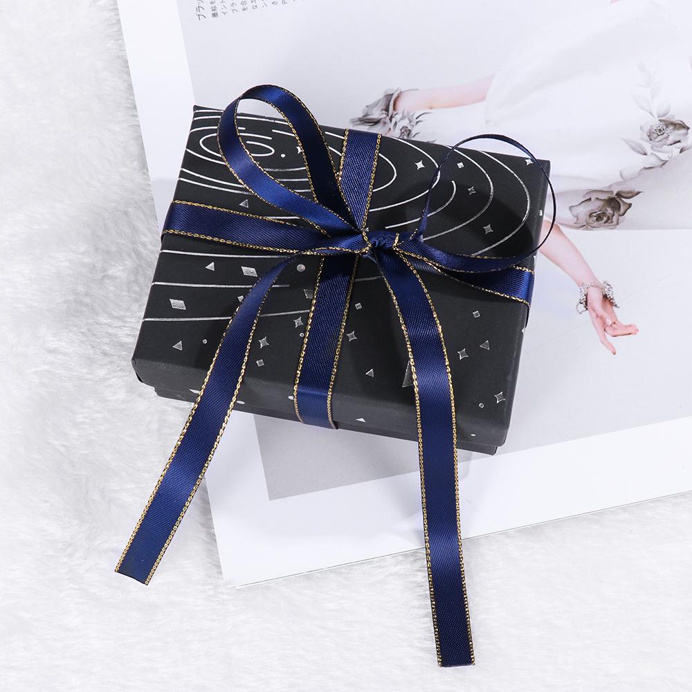 Dreamy Star Gift Bag Black Silver Jewelry Storage Box Blue Gold Ribbon Earrings Ring Bracelet Packaging Box