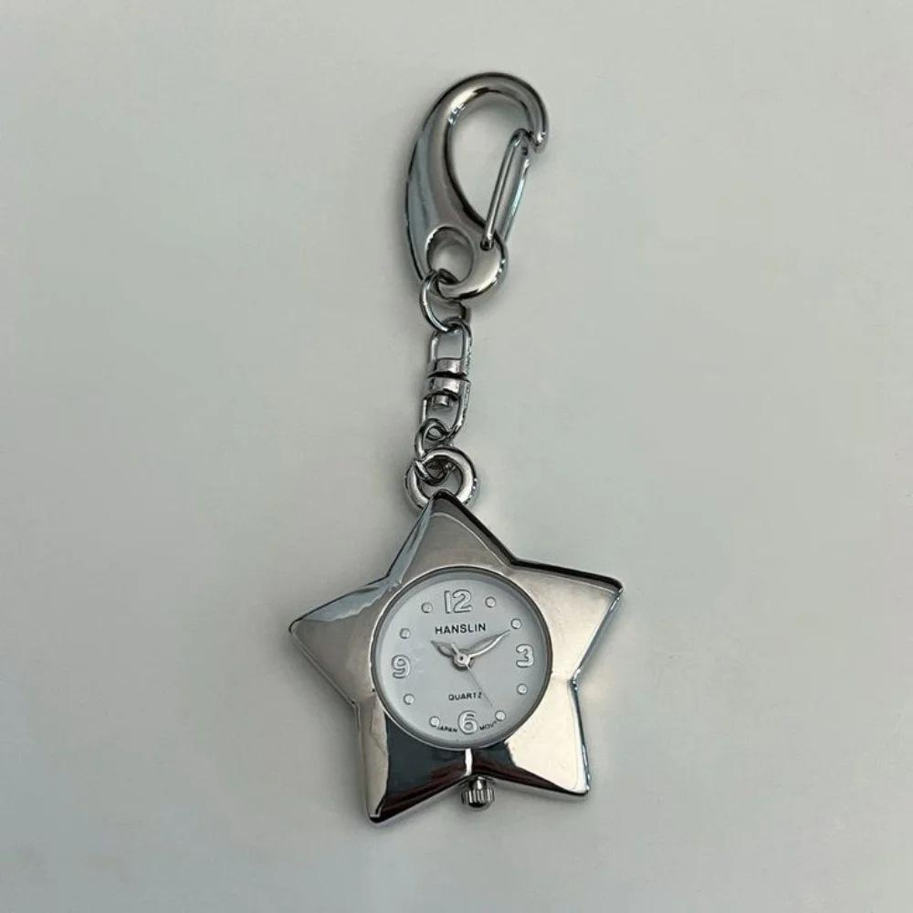 

Star Pocket Adjustable Watch Clock Keychain Zinc Alloy Japanese Trinkets Bag Charms Original Design Creative Necklace Pendant Ac