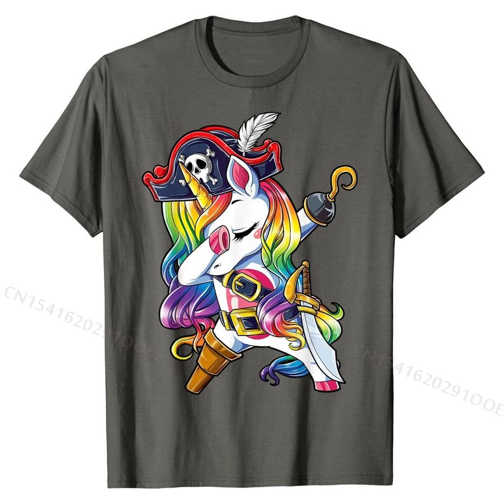 Dabbing Unicorn Pirate Roger Costume Kids Girls Boys T-Shirt Tops Shirt Cute Printed On Cotton Men's T Shirt