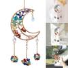 Hanging Crystal Stone Craft Dreamcatchers Colorful Moon Shape Suncatchers Ornament Rainbow Maker Car Hangers Home Decors