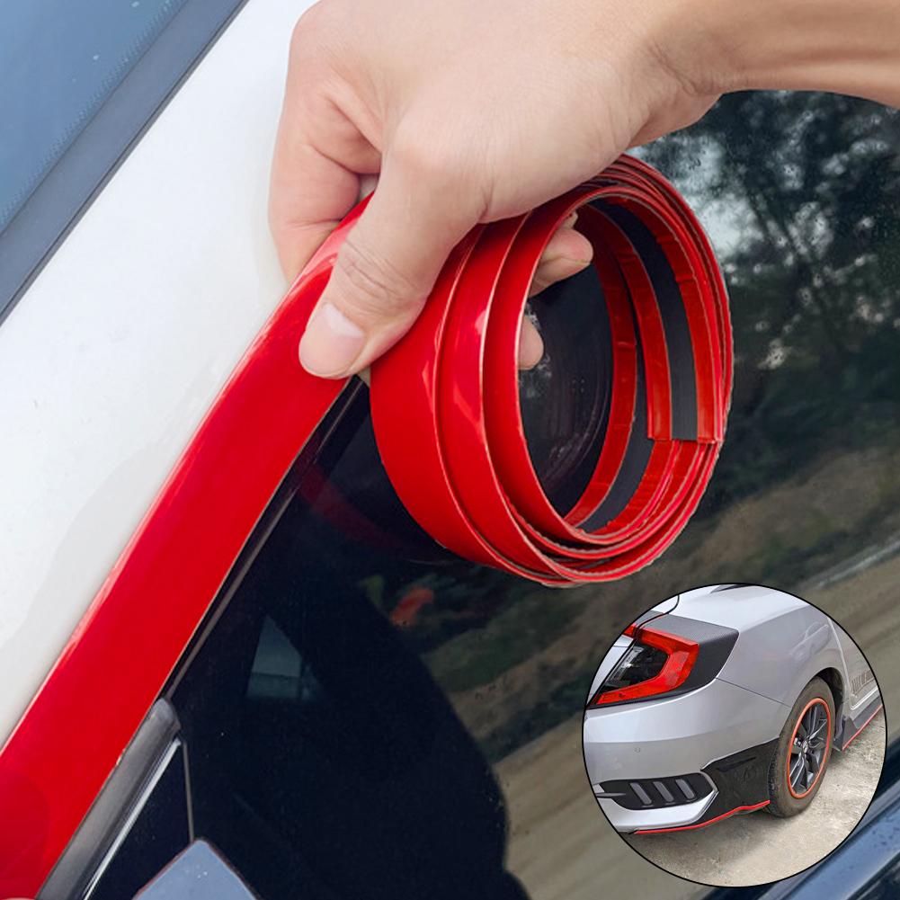 Car Exterior Body Protective Strip Door Bumper Moulding Styling Trim Sticker Red 6mm 8mm 10mm 12mm 15mm 20mm 22mm