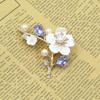 Elegant Crystal Shell Plum Blossom Brooch Pin for Women