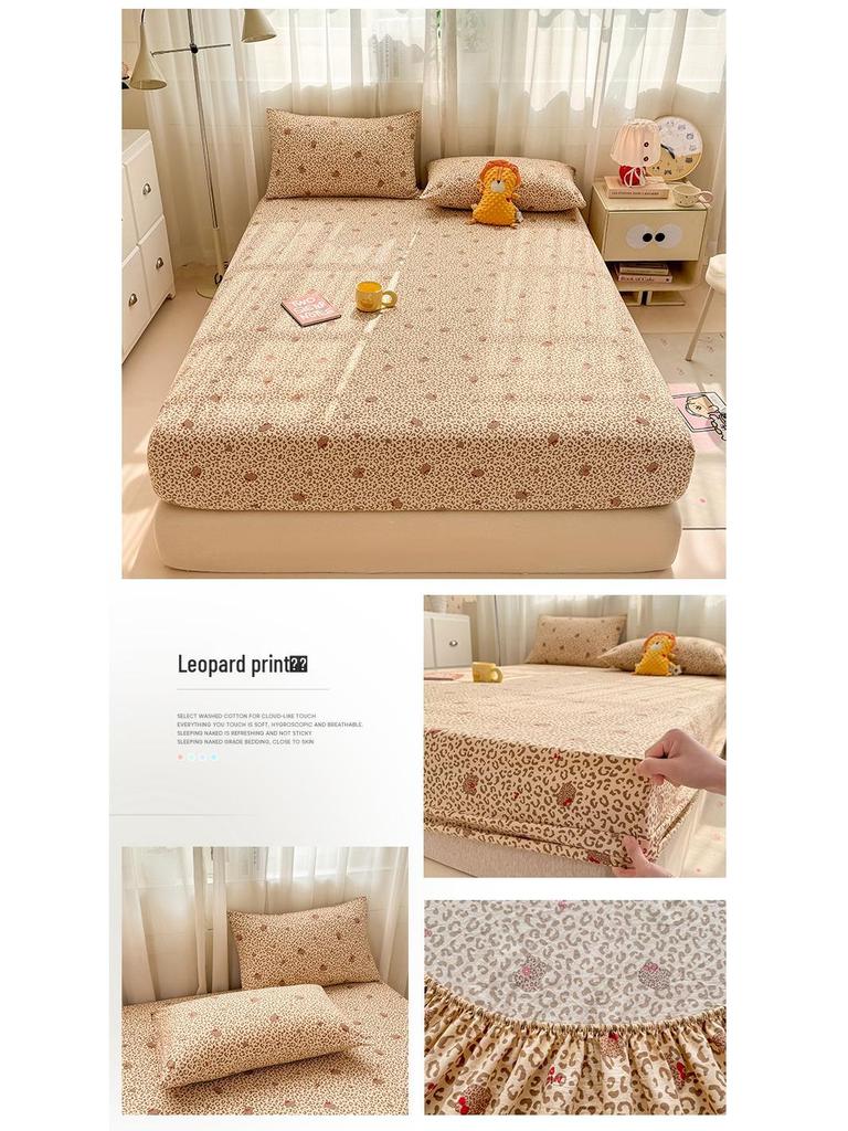 Spring/Summer A-Class Cotton-Like Fitted Sheet: Skin-Friendly, Non-Slip, Dustproof Mattress Protector