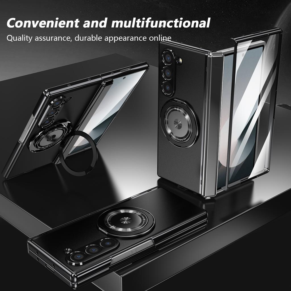 Titano metalinis magnetinis dėklas, skirtas Samsung Galaxy Z Fold 6 5 4 3 aliuminio lydinio belaidžio įkroviklio ekrano apsaugai.
