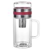 High Temperature Resistant Large Capacity Glass Tea Cup with Infuser, Double-Walled, Heat Insulated, and Portable Borosilicate Glass.