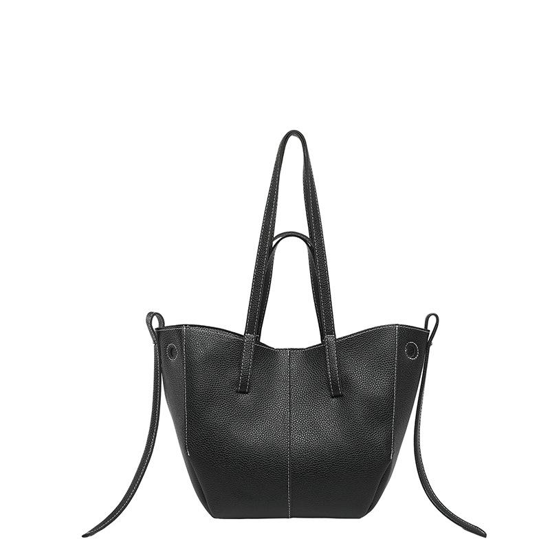 Trend lychee pattern tote bag women s spring texture large capacity commuting shoulder messenger bag