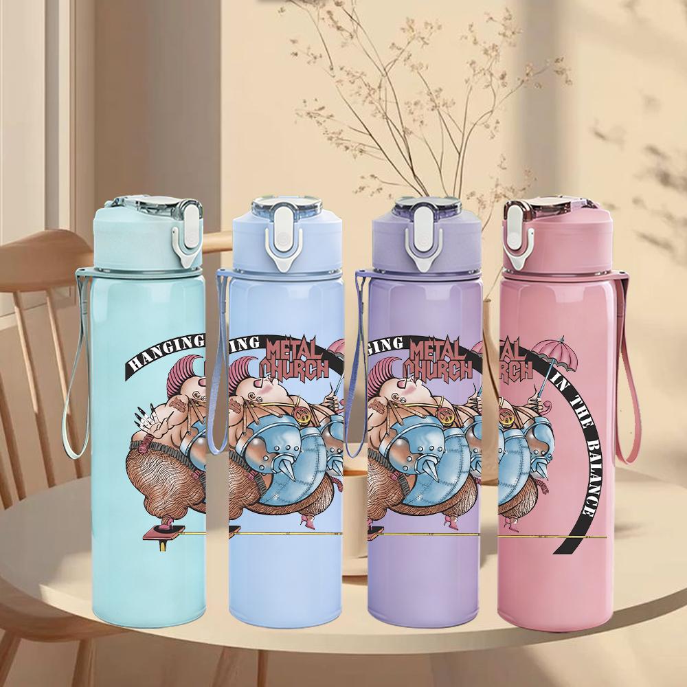 1PC Retro Tiger Head Wild Animal Round Print 750ml Portable Sports Water Bottle Leakproof Gym Outdoor Travel Drink Cup